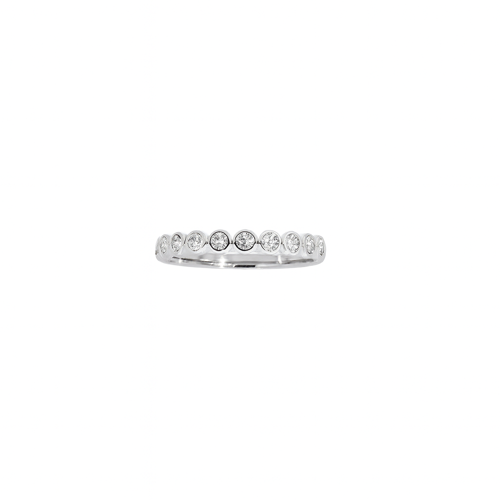 White Gold Bezel Set Diamond Wedding Band, 0.22 CTTW - Carter's Collective Fine Jewelry