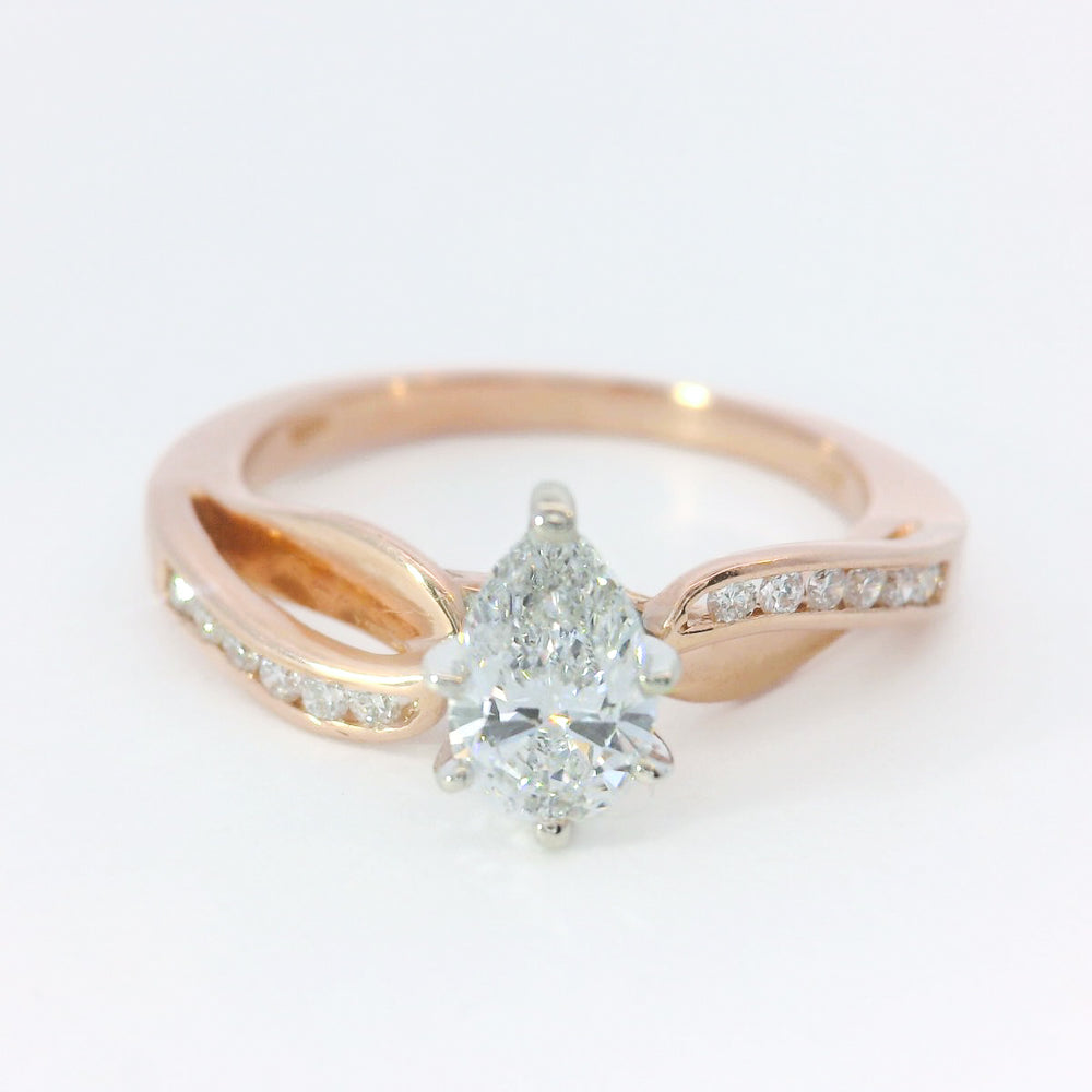 Previously Loved Pear Shaped Diamond Twist Engagement Ring (Sold As Is)