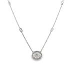 Natural Oval Diamond Pendant with Diamond Accented Chain Necklace - Carter's Collective Fine Jewelry