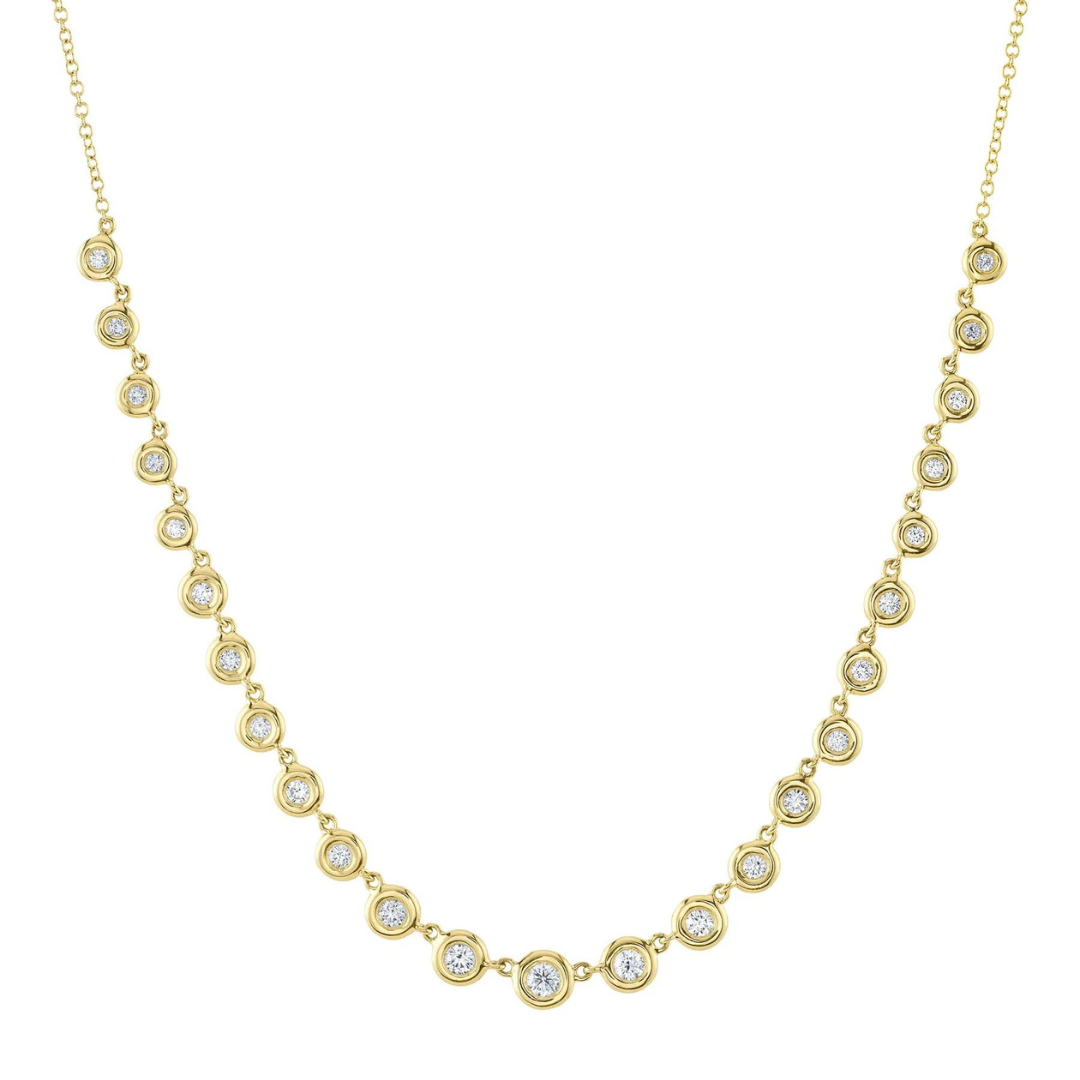 Graduated Diamond Bezel Necklace