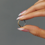 Double Duty Two Tone Diamond Huggie Hoop Earrings (Pair) - Carter's Collective Fine Jewelry