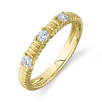 Fluted Trio Diamond Stackable Ring - Carter's Collective Fine Jewelry