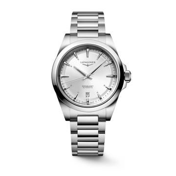 Longines "Conquest" Watch with Sunray Silver Dial, 38mm - Carter's Collective Fine Jewelry