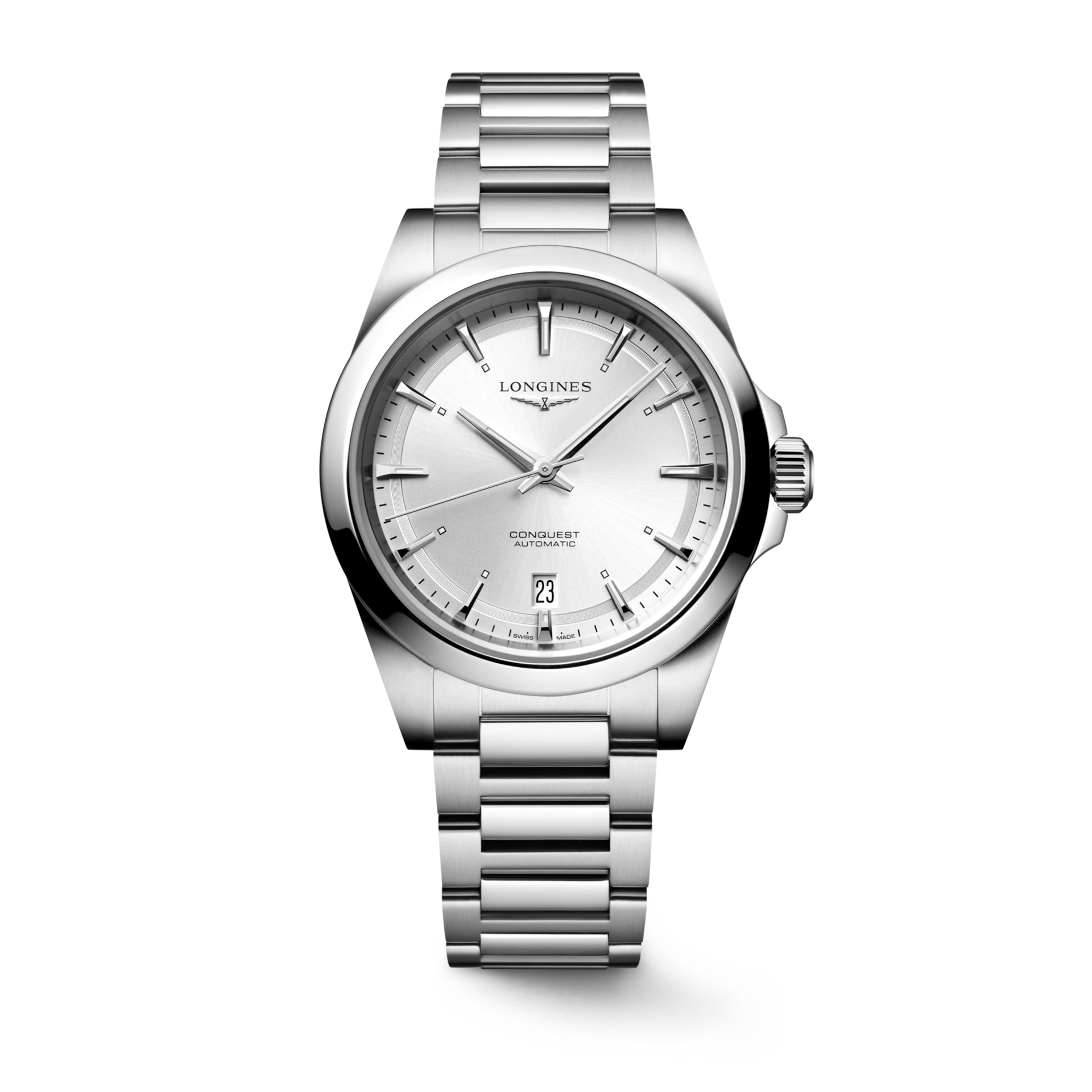 Longines "Conquest" Watch with Sunray Silver Dial, 38mm - Carter's Collective Fine Jewelry