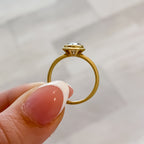 Round Bezel Illusion Solitaire Engagement Ring Setting (Does Not Include Center Stone)