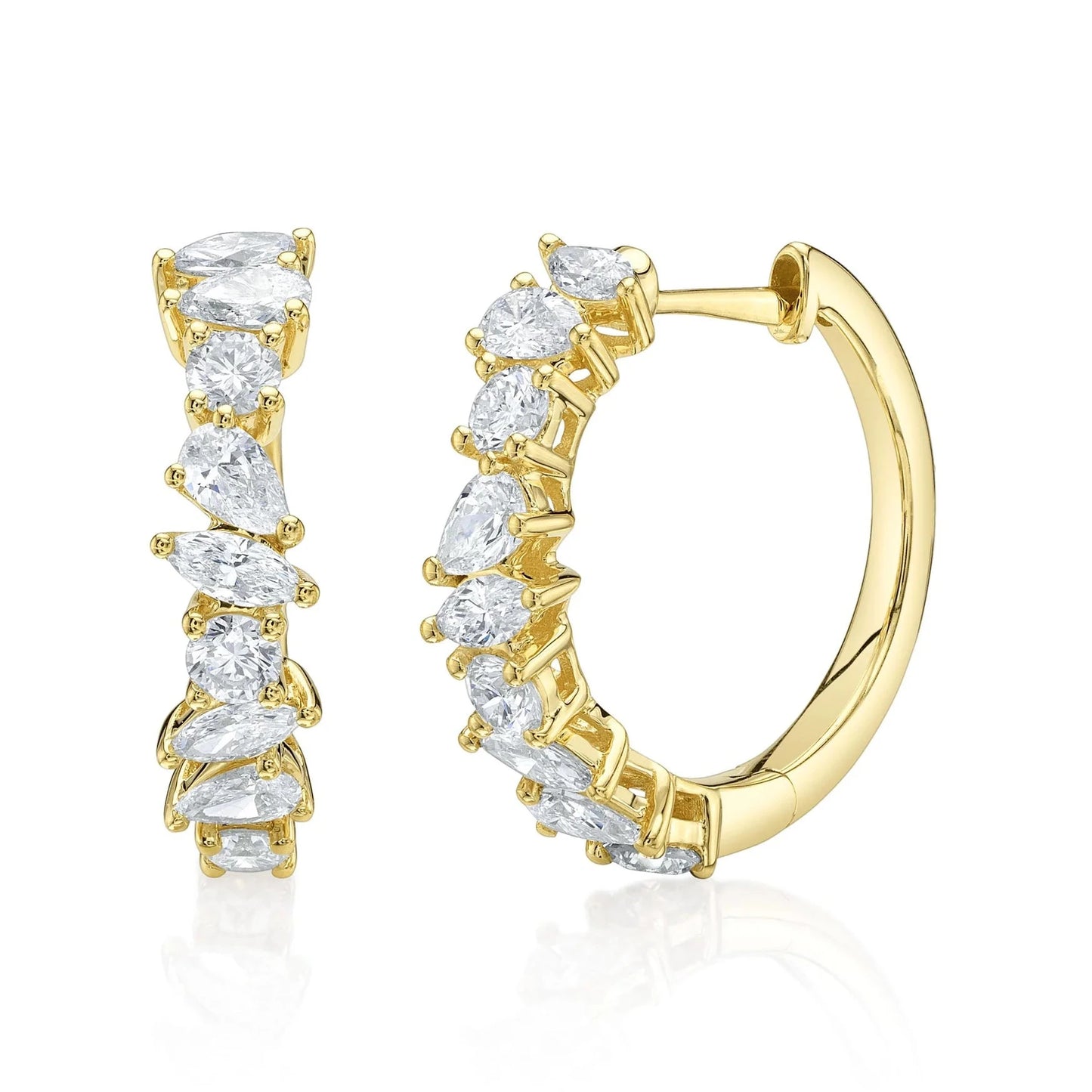 Marquise & Pear Icy Hoops, 1.45 CTTW - Carter's Collective Fine Jewelry