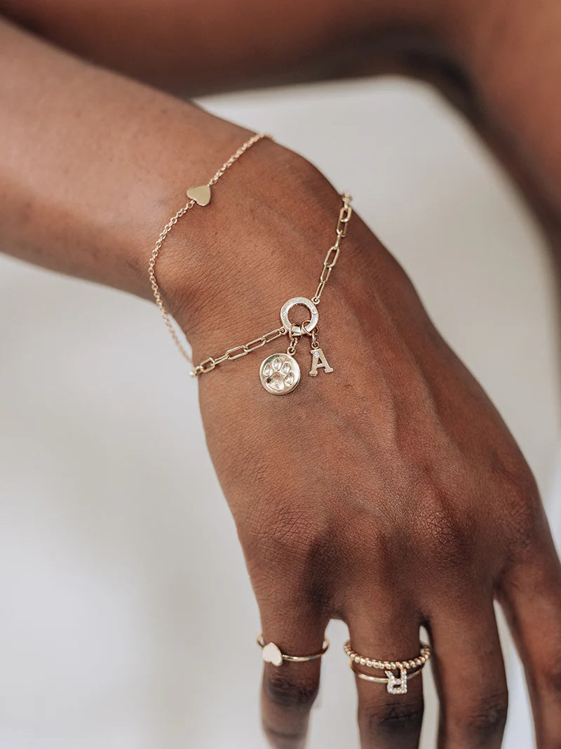 Paper Clip Chain Charm Bracelet