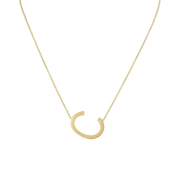 Mighty Letter "C" Necklace with Diamond Accent