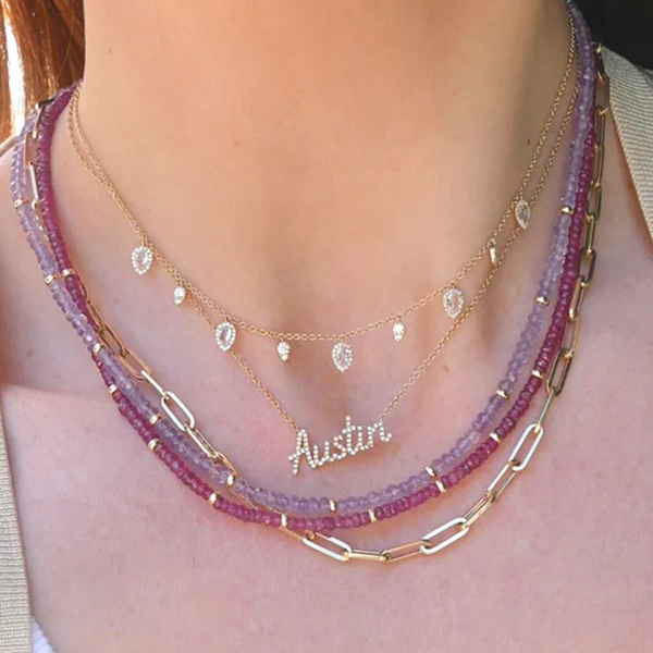 Amethyst Birthstone Necklace With Gold Rondelles