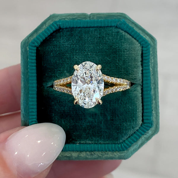 Oval Lab Grown Diamond Split Band Engagement Ring