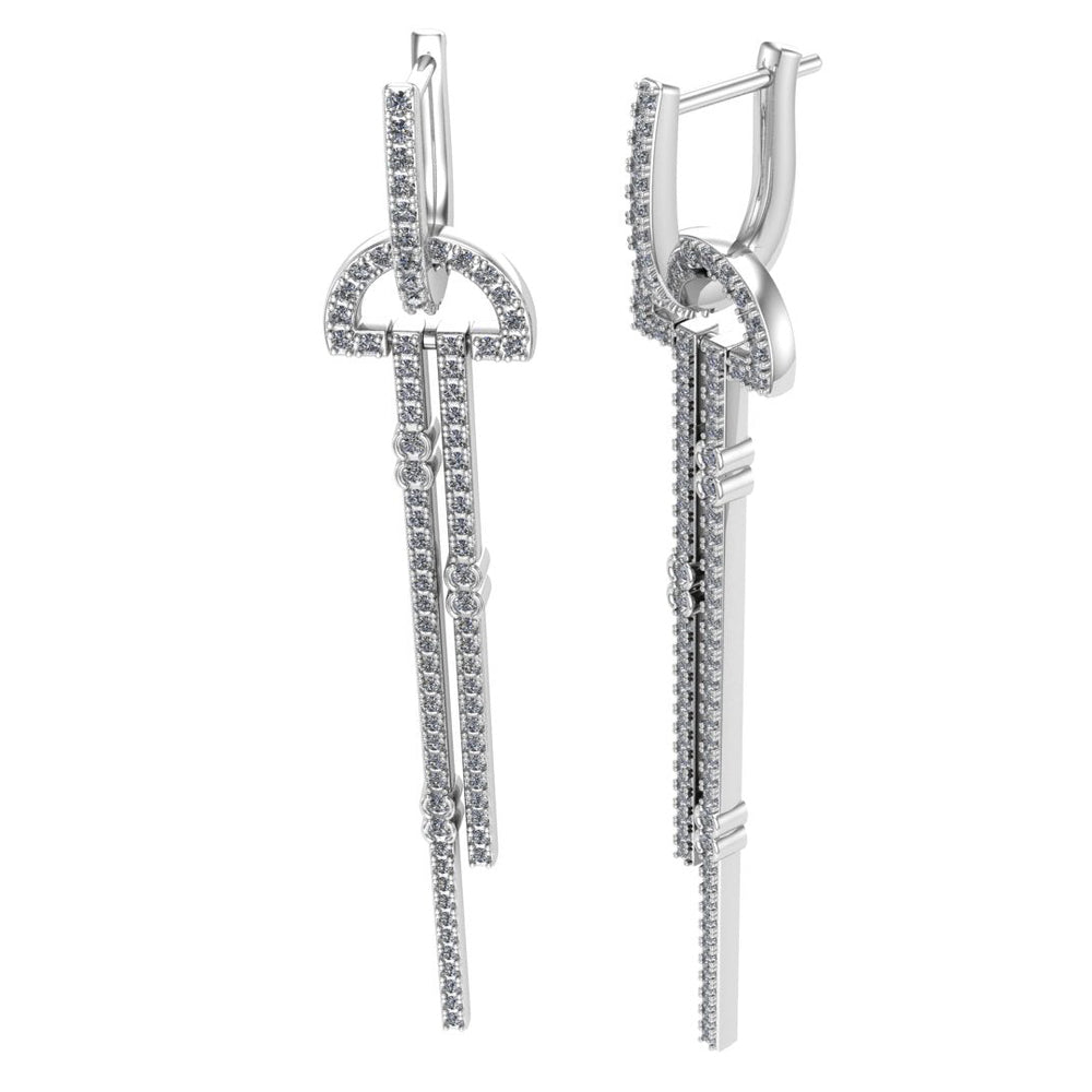 Diamond Charm Earrings with Bezel Accents, 1.34 CTTW - Carter's Collective Fine Jewelry