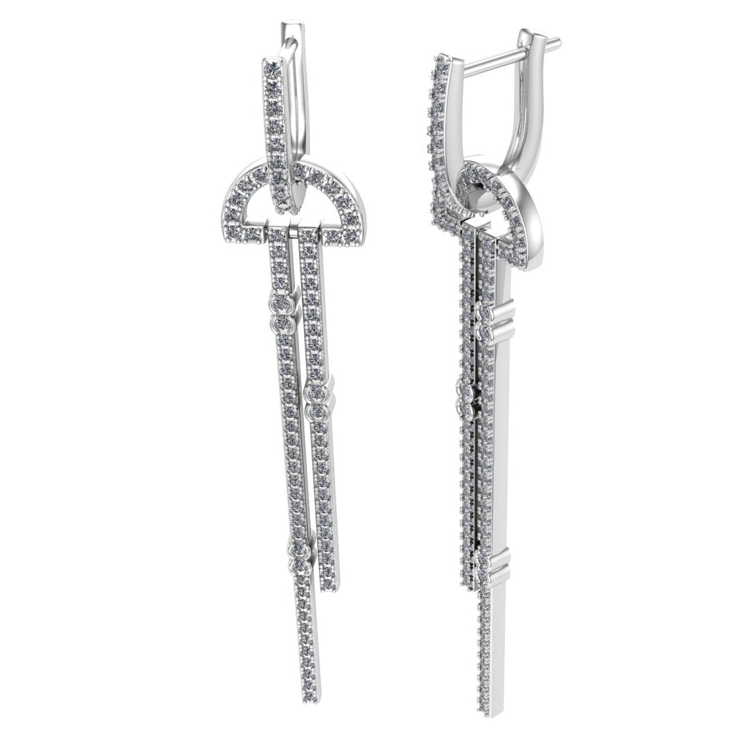 Diamond Charm Earrings with Bezel Accents, 1.34 CTTW - Carter's Collective Fine Jewelry