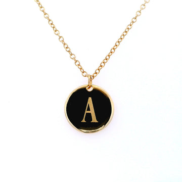 Yellow Gold Engravable Disc with Chain (Engraving Included) - Last Chance