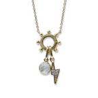 White Sapphire Lightening Bolt Charm - Carter's Collective Fine Jewelry
