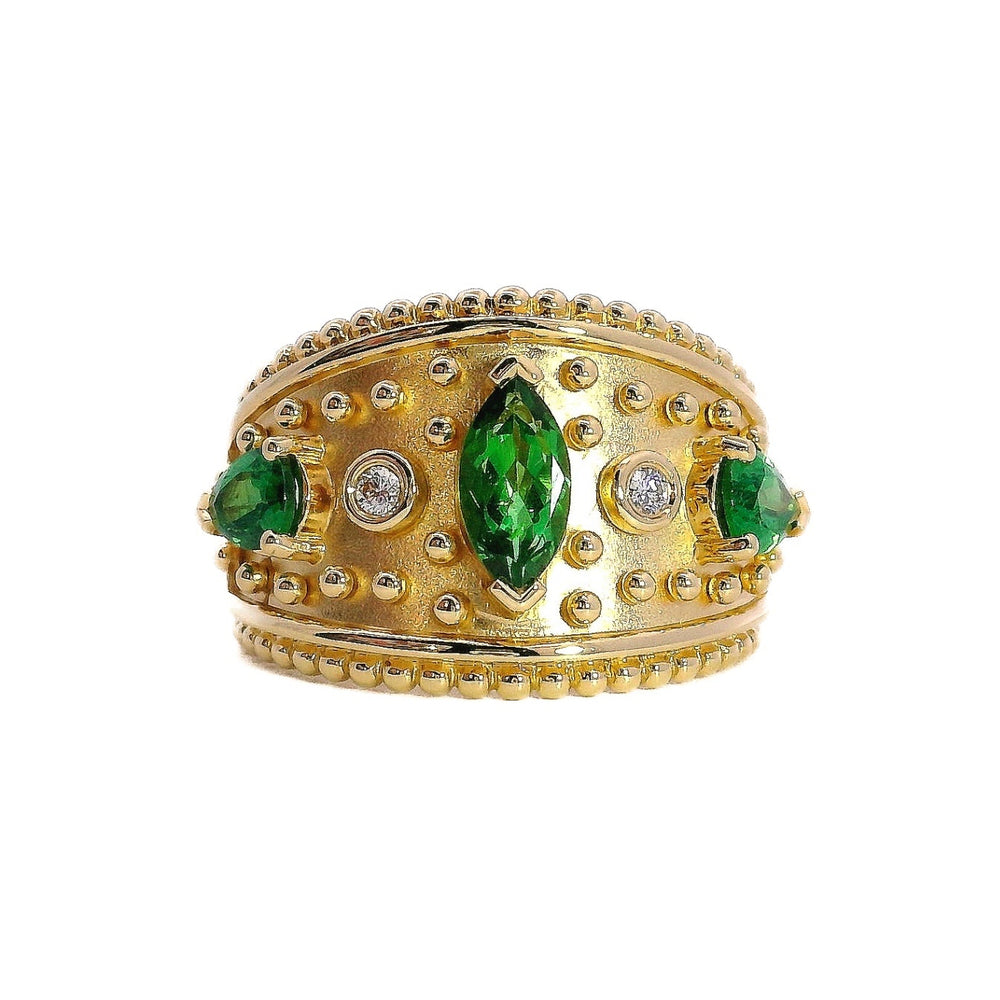 Tsavorite Gemstone Cigar Ring - Carter's Collective Fine Jewelry