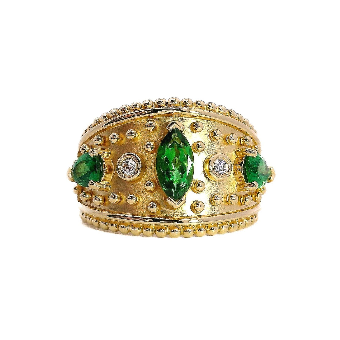 Tsavorite Gemstone Cigar Ring - Carter's Collective Fine Jewelry