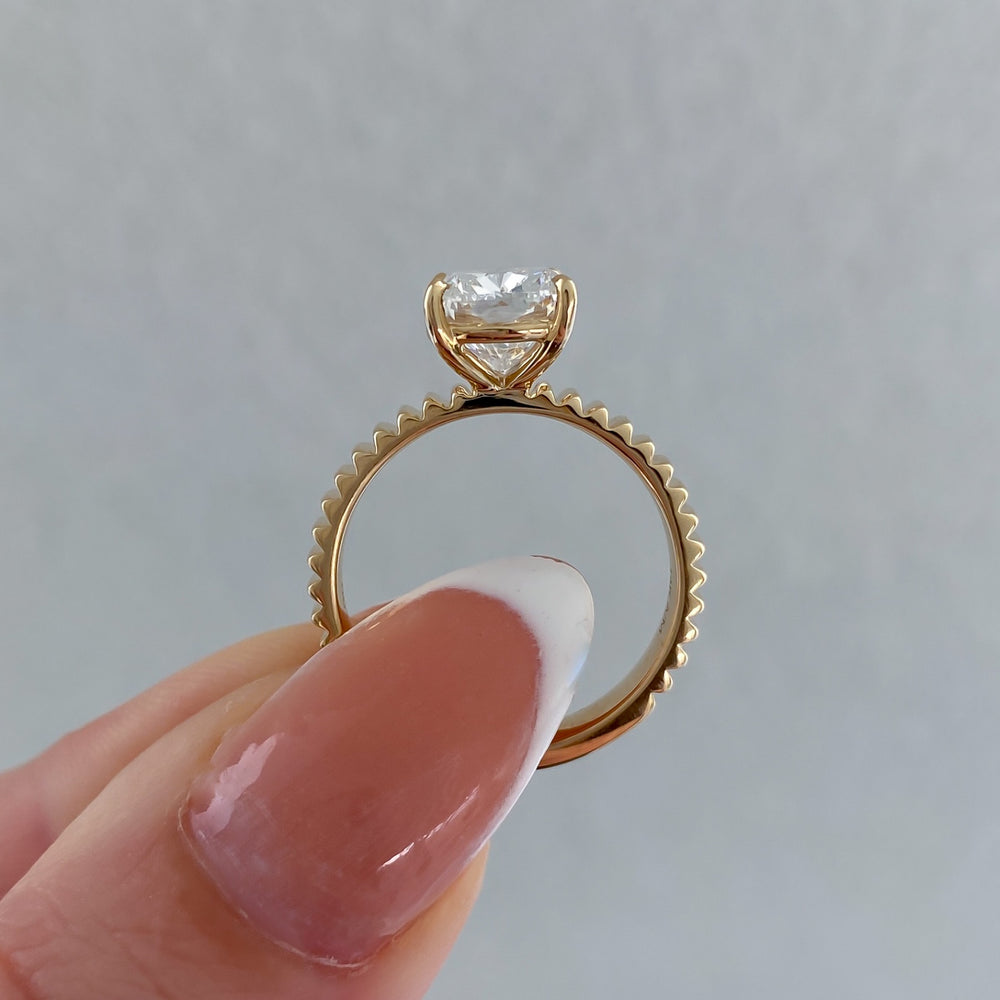 Lab Grown Oval Diamond Fluted Solitaire Engagement Ring - Carter's Collective Fine Jewelry