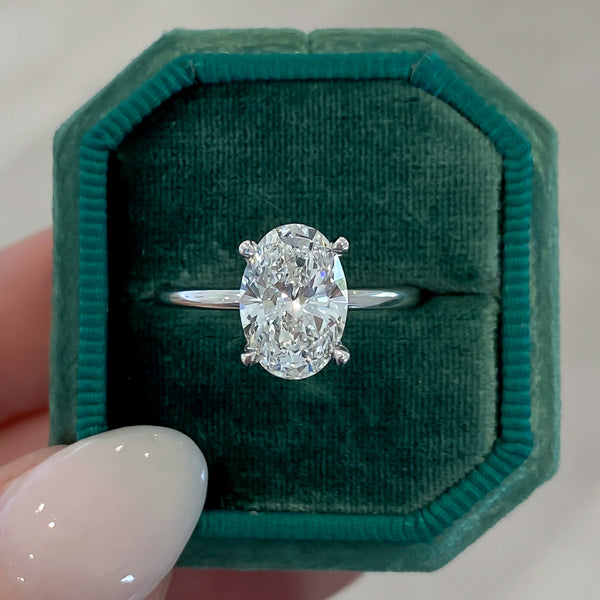 Azalea Oval Lab Grown Diamond Hidden Halo Engagement Ring