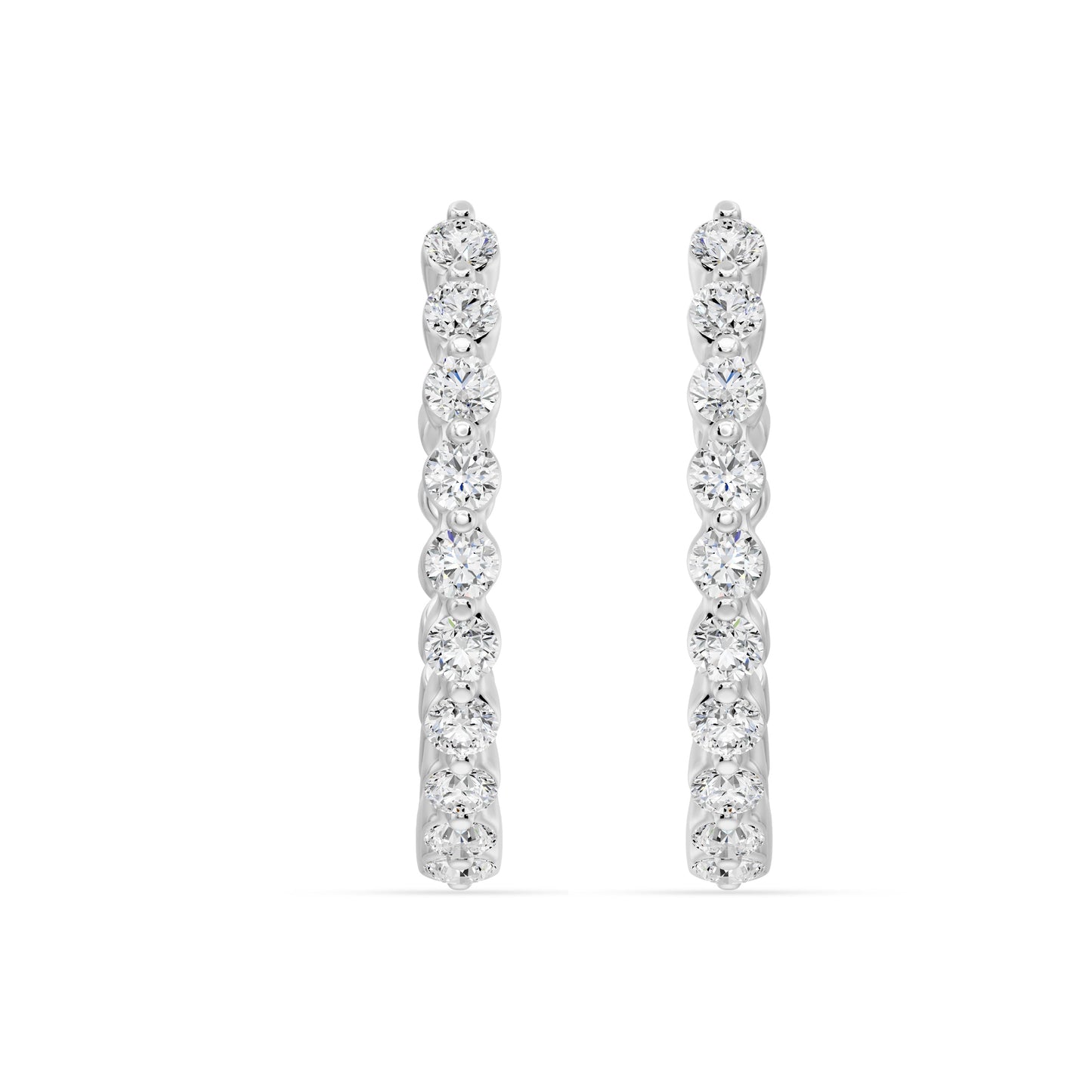 Lab Grown Shared Prong Diamond Hoop Earrings, 0.37 CTTW - Carter's Collective Fine Jewelry
