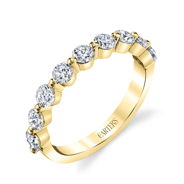 Orchid Shared Prong Diamond Stackable Wedding Band