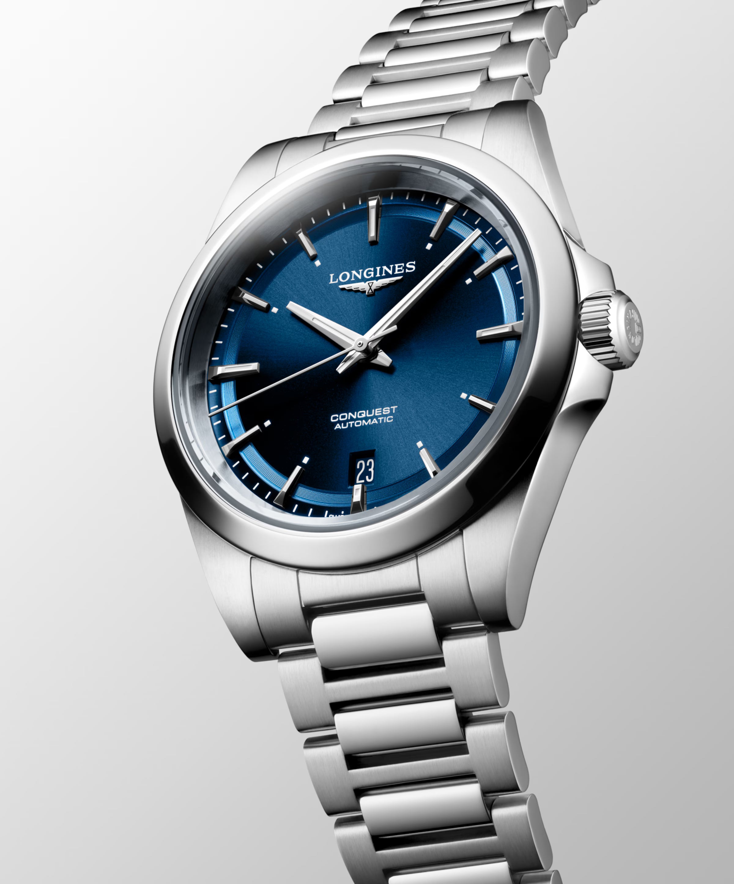 Longines "Conquest" Watch with Sunray Blue Dial, 38mm - Carter's Collective Fine Jewelry