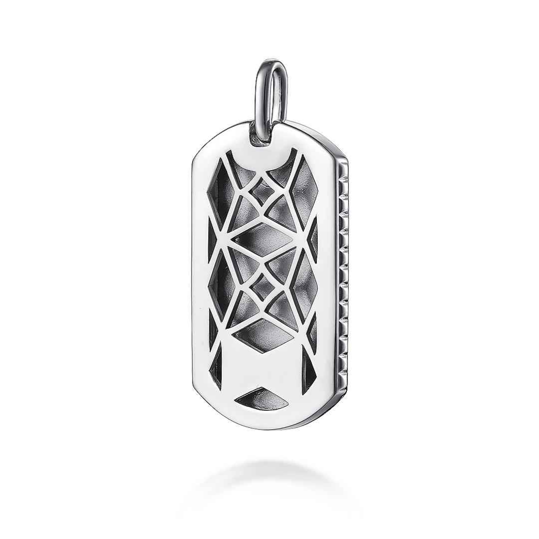 Sterling Silver Engravable Dog Tag Pendant (Chain Not Included)