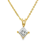 Previously Loved Princess Cut Diamond Solitaire Pendant Necklace (Sold As Is)