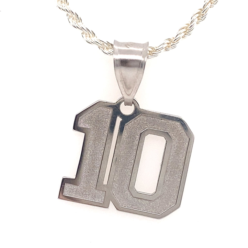 White Gold 10 Number Pendant (Chain Not Included) - Last Chance - Carter's Collective Fine Jewelry