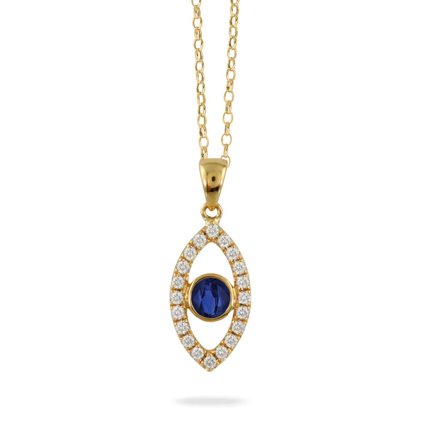 Sapphire & Diamond Evil Eye Charm