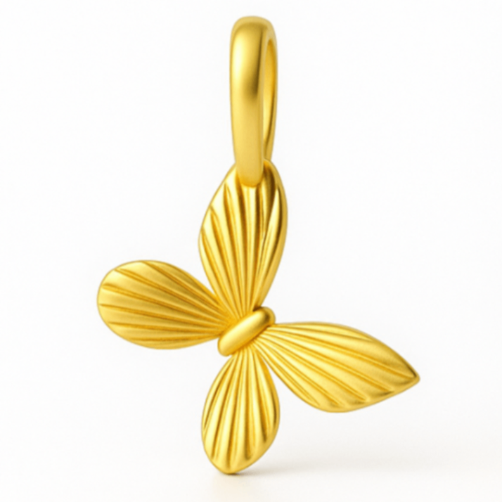 Petite Fluted Butterfly Charm - Carter's Collective Fine Jewelry