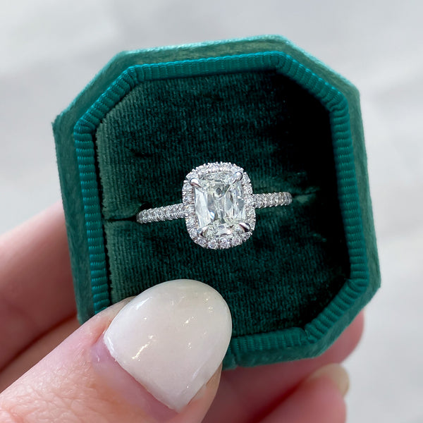 Petunia Cushion Diamond Dainty Halo Engagement Ring