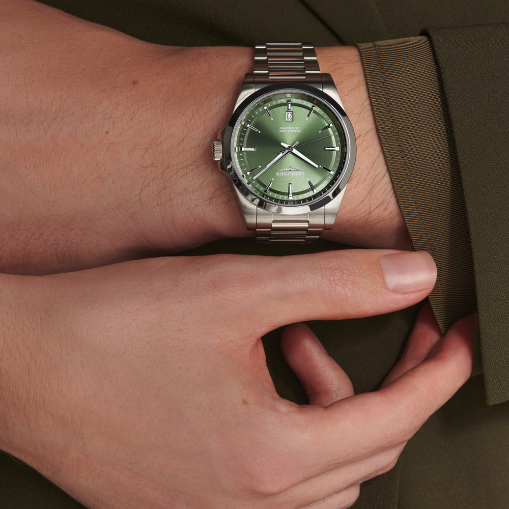 
                  
                    Longines "Conquest" Watch with Sunray Green Dial, 41 MM - Carter's Collective Fine Jewelry
                  
                