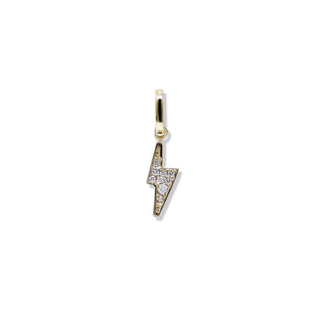White Sapphire Lightening Bolt Charm - Carter's Collective Fine Jewelry