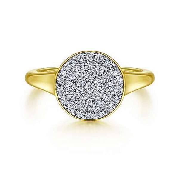 Round Diamond Pave Disc Fashion Ring