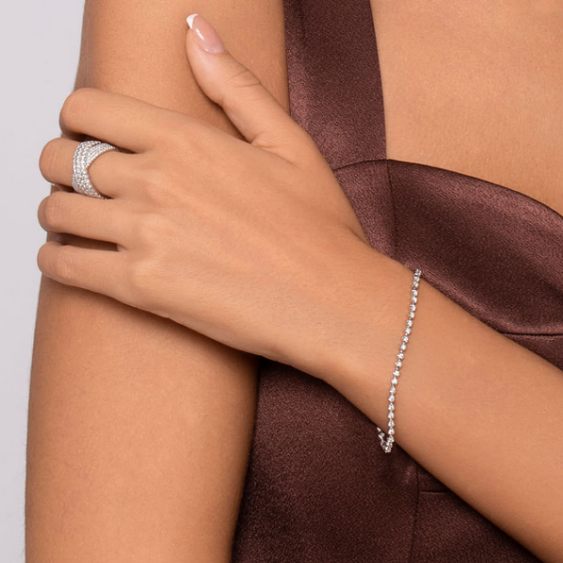 Crown Set Diamond Tennis Bracelet, 1.01 CTTW - Last Chance - Carter's Collective Fine Jewelry