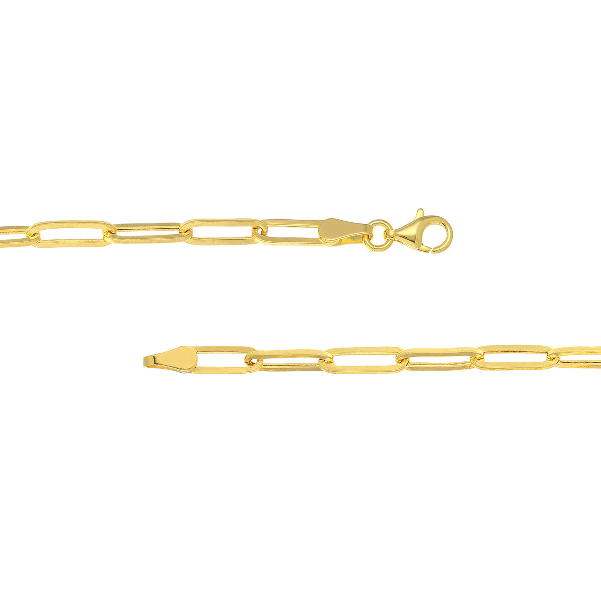 14 Karat Yellow Gold Paper Clip Bracelet 8"