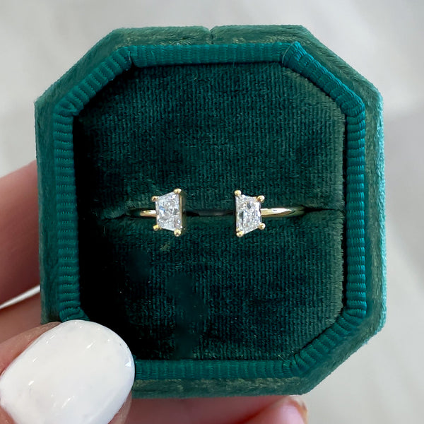 Two Stone Trapezoid Diamond Ring
