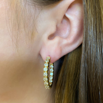 Inside Out Round Diamond Hoop Earrings, 3.35 CTTW - Carter's Collective Fine Jewelry