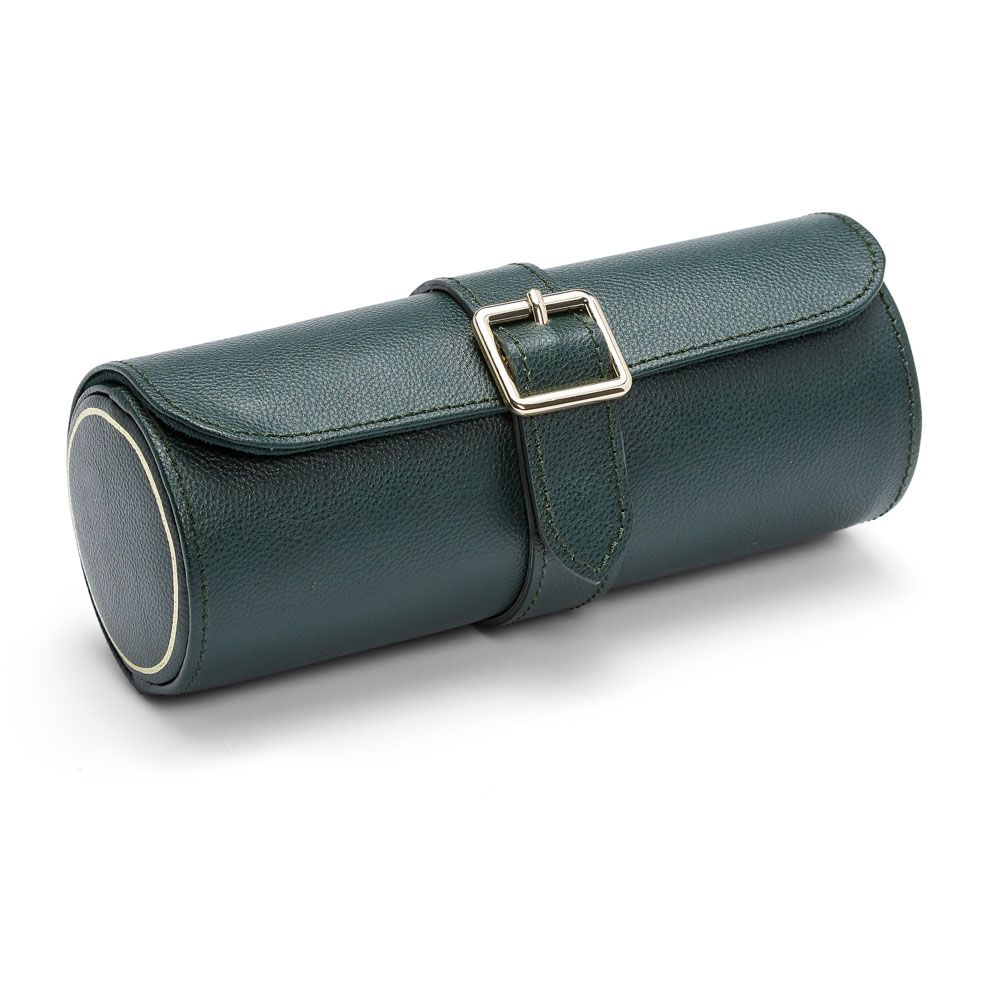 British Racing Green Triple Watch Roll - Carter's Collective Fine Jewelry