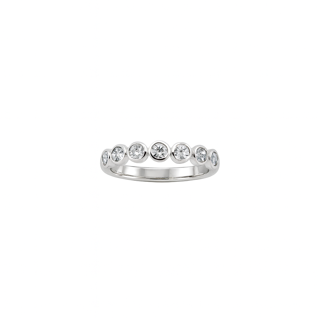 White Gold Bezel Set Diamond Wedding Band, 0.48 CTTW - Carter's Collective Fine Jewelry