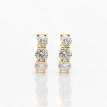 Diana Natural Round Diamond Huggie Hoop Earrings, Yellow Gold
