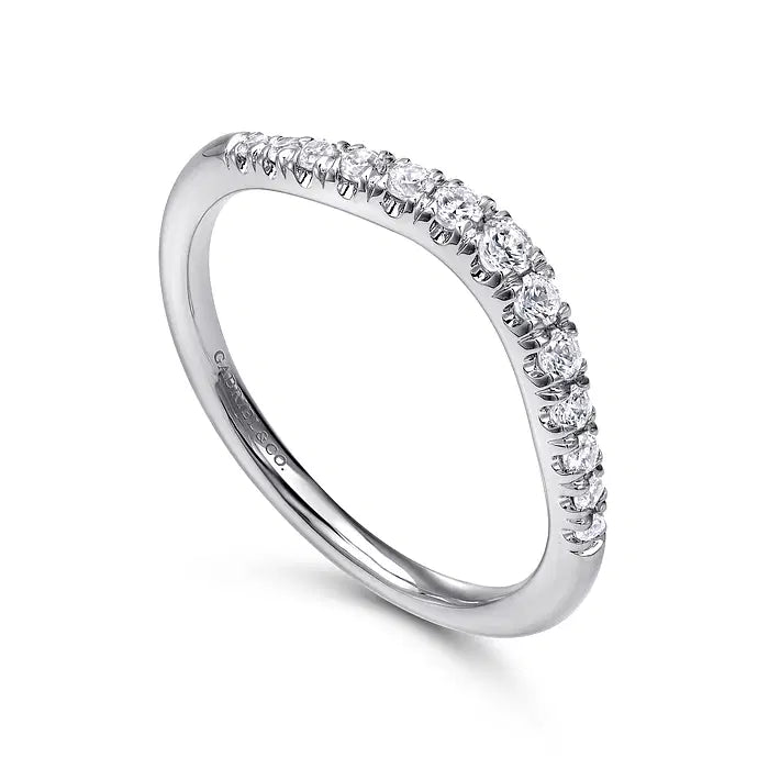 French Pavé Diamond Contour Wedding Band, 0.24 CTTW - Carter's Collective Fine Jewelry