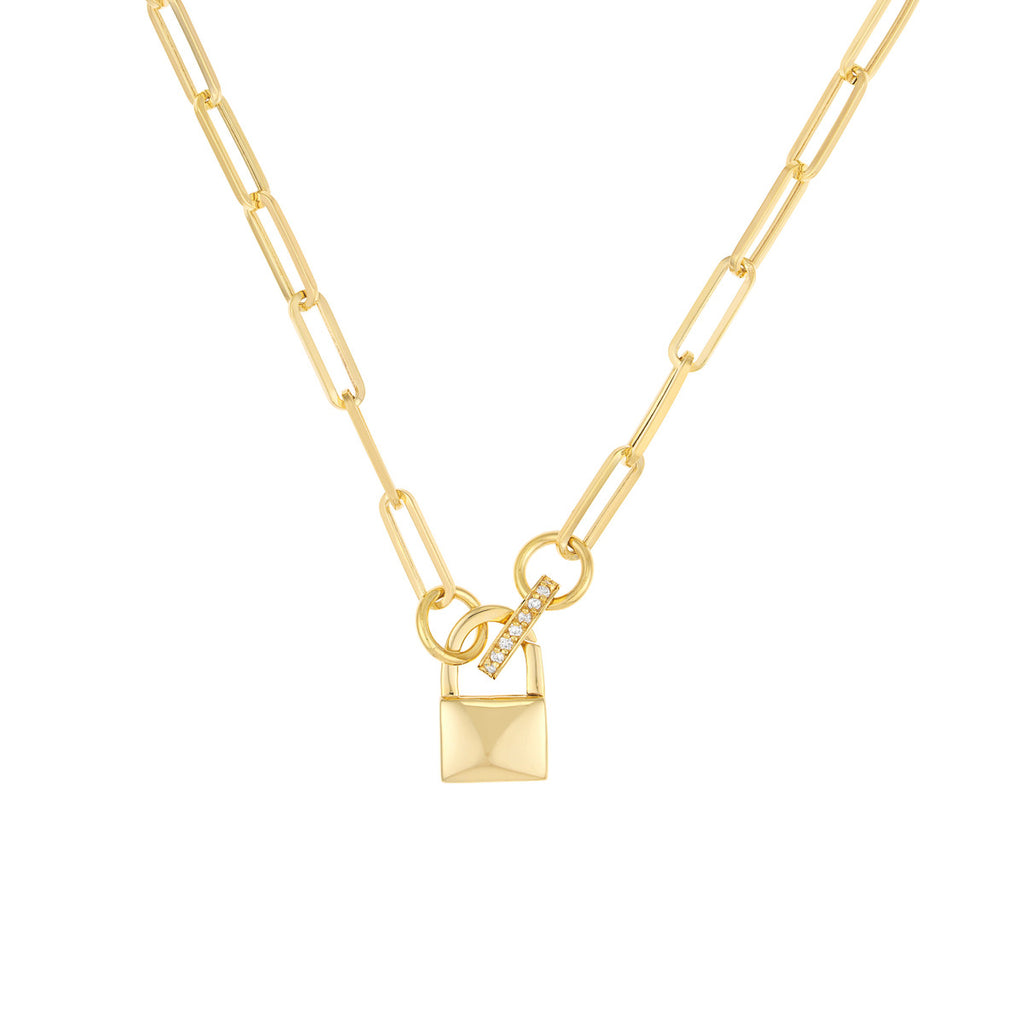 Mini Diamond Oval Push Lock - Carter's Collective Fine Jewelry