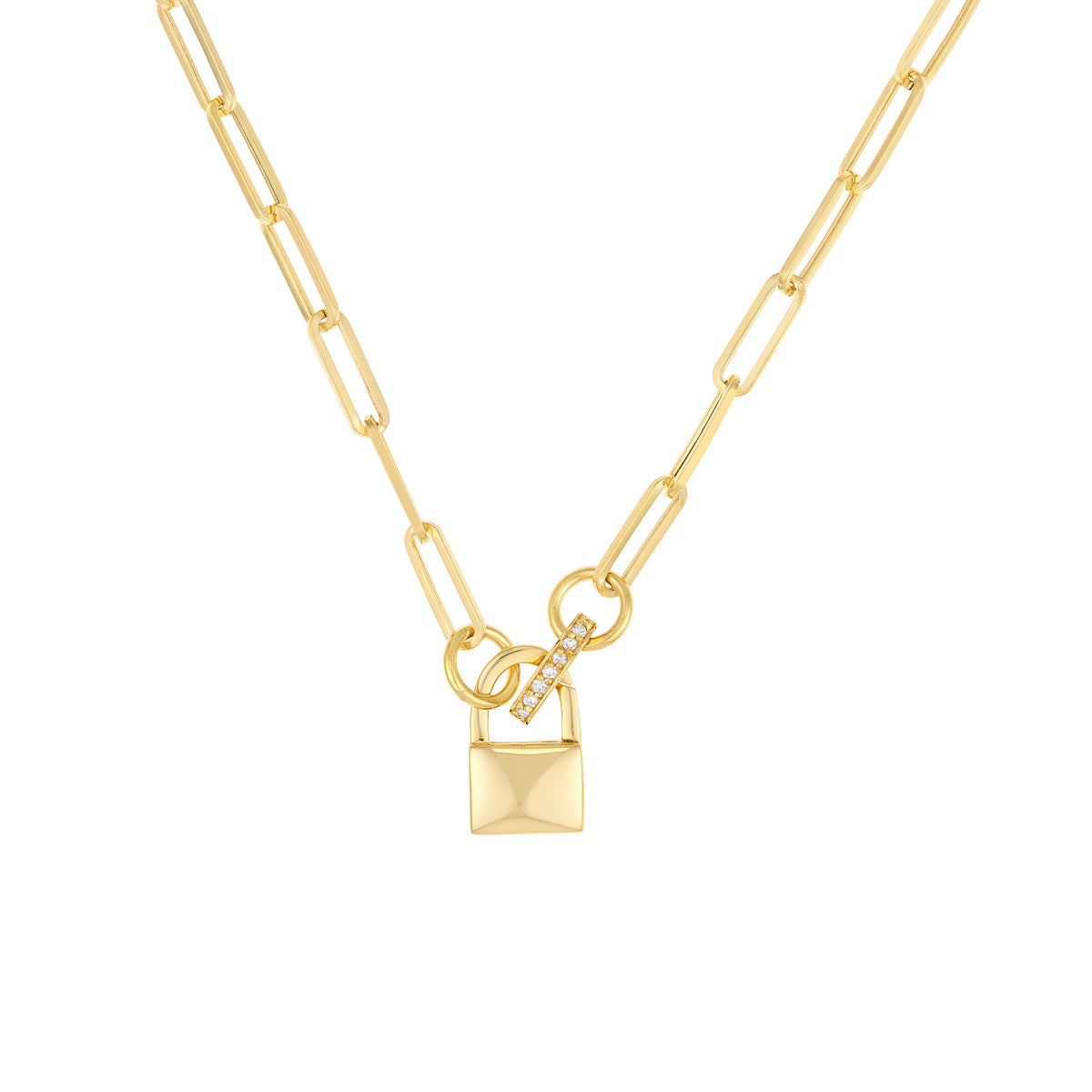 Mini Diamond Oval Push Lock - Carter's Collective Fine Jewelry
