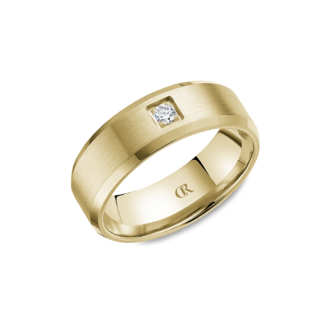 Men’s Diamond Wedding Band with Sandpaper Top, 0.07 CTTW - Carter's Collective Fine Jewelry