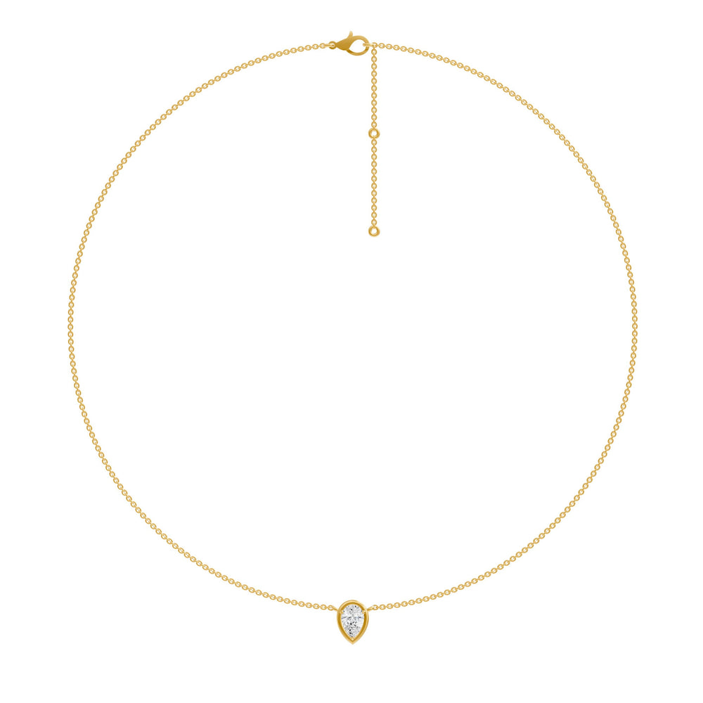 Pear Shape Lab Grown Diamond Faux Bezel Solitaire Necklace, 0.50 CTTW - Carter's Collective Fine Jewelry