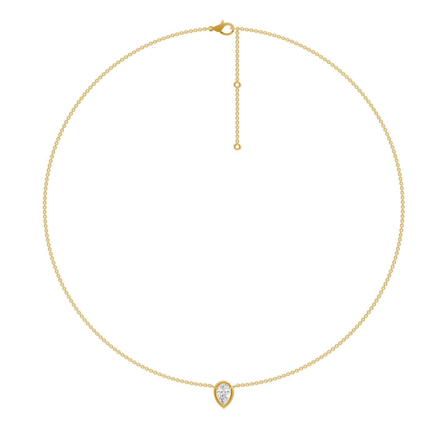 Pear Shape Lab Grown Diamond Faux Bezel Solitaire Necklace, 0.50 CTTW - Carter's Collective Fine Jewelry