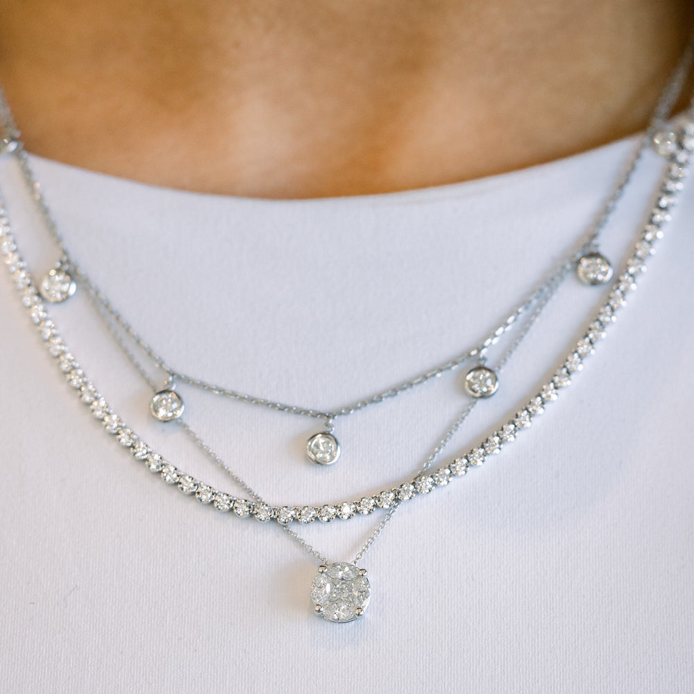 
                  
                    Halfway Crown Set Diamond Tennis Necklace, 1.07 CTTW
                  
                