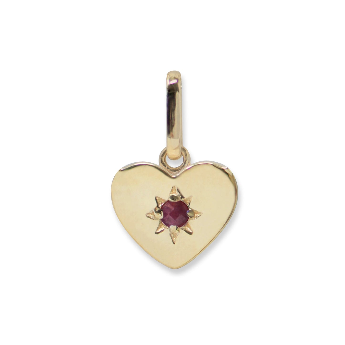 Ruby Accent Heart Charm