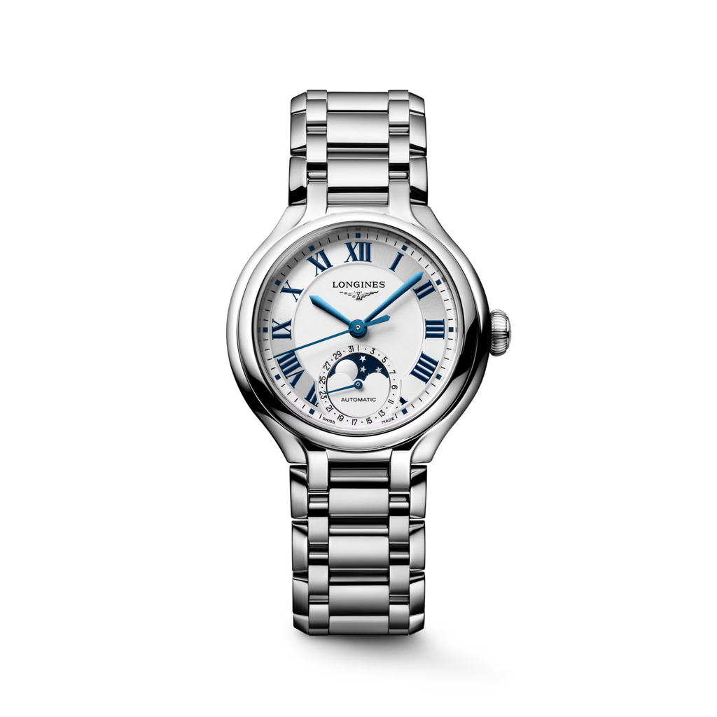Longines "Primaluna Moonphase" Watch with Opaline Ivory Dial, 34mm - Carter's Collective Fine Jewelry